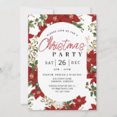 Weihnachts Rote Blume Feiertag Einladung (Vorderseite)