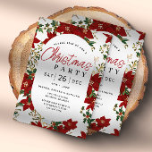 Weihnachts Rote Blume Feiertag Einladung