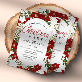 Weihnachts Rote Blume Feiertag Einladung