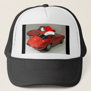 Weihnachts-Rote Corvette Classic Split Window Truckerkappe