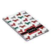 Weihnachts-Rote Flannel-Dackeln Niedliche Hunde Notizblock (Rechte Seite)