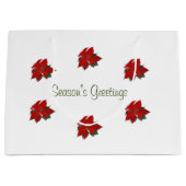 Weihnachts-Rote Flora-Frohe Festtage Große Geschenktüte (Vorderseite)