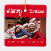 Weihnachts-Rote-Fotos Keramikornament (Rückseite)