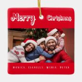 Weihnachts-Rote-Fotos Keramikornament (Vorderseite)