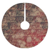 Weihnachts Rote Golds Polyester Weihnachtsbaumdecke (Vorderseite)