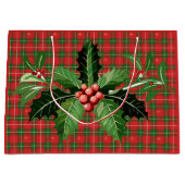 Weihnachts-Rote Grüne Stars Kariert mit Kareth Große Geschenktüte (Vorderseite)