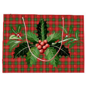 Weihnachts-Rote Grüne Stars Kariert mit Kareth Große Geschenktüte (Rückseite)