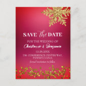 Weihnachts-Rote Hochzeit retten das Datum Postkarte (Vorderseite)