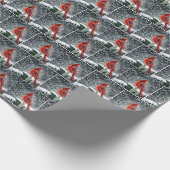 Weihnachts-Rote Kardinal in Schneeflocken Geschenkpapier (Ecke)