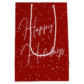 Weihnachts-Rote Kardinal in Schneeflocken Mittlere Geschenktüte (Rückseite)