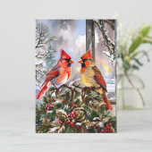 Weihnachts Rote Kardinal WinterIllustration Feiertagskarte (Stehend Vorderseite)