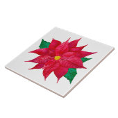 Weihnachts-Rote Keramik Poinsettia Tile Fliese (Seite)