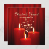 Weihnachts Rote Kerzen Einladung (Vorne/Hinten)
