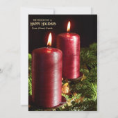 Weihnachts-Rote Kerzen Winterferien Feiertagskarte (Rückseite)