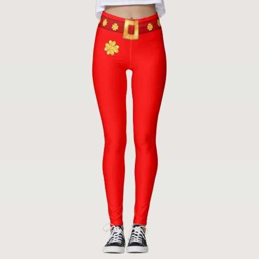 Weihnachts-Rote Leggings (Vorderseite)