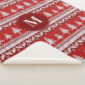 Weihnachts-Rote Nordische Tannenbäume & Weiß | Mon Sherpadecke (3/4)