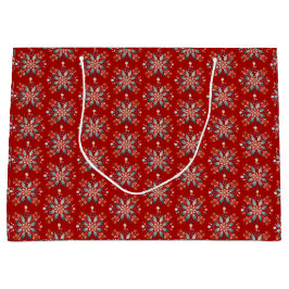 Weihnachts Rote Nordische Volksschneeflocke Große Geschenktüte