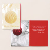 Weihnachts Rote Ornament Ball Gold Foil Card Folienkarte (Anzeige)