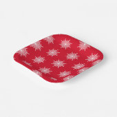 Weihnachts Rote Ornamental G-Clef Snowflake Muster Pappteller (Gewinkelt)