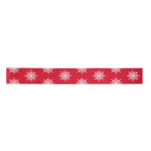 Weihnachts Rote Ornamental G-Clef Snowflake Muster Satinband (Vorderseite)