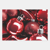 Weihnachts-Rote Ornamente Geschenk Wrap, Weihnacht Geschenkpapier Set (Vorderseite 2)
