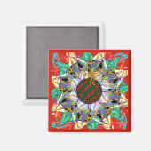 Weihnachts-Rote Ornamente Magnet (Vorderseite/Rückseite)
