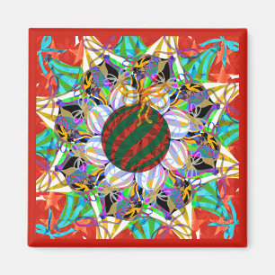 Weihnachts-Rote Ornamente Magnet