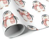 Weihnachts-Rote Peppermint-Pinguine Geschenkpapier (Rolleneckpunkt)
