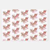 Weihnachts-Rote Peppermint Reindeer Santa Sleigh Geschenkpapier Set (Vorderseite 3)