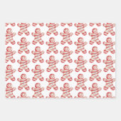 Weihnachts Rote Pfefferminzbaume Füchse Cookies Geschenkpapier Set (Vorderseite 3)