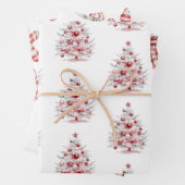 Weihnachts Rote Pfefferminzbaume Füchse Cookies Geschenkpapier Set (Beispiel)