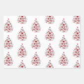 Weihnachts Rote Pfefferminzbaume Füchse Cookies Geschenkpapier Set (Vorderseite)