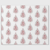 Weihnachts Rote Pfefferminzbaume Geschenkpapier (Flach)