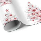 Weihnachts Rote Pfefferminzbaume Geschenkpapier (Rolleneckpunkt)