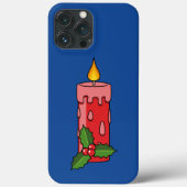 Weihnachts-Rote Pfeiler-Kerze mit Holly Case-Mate iPhone Hülle (Rückseite)
