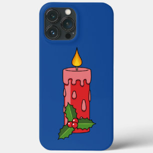 Weihnachts-Rote Pfeiler-Kerze mit Holly Case-Mate iPhone Hülle