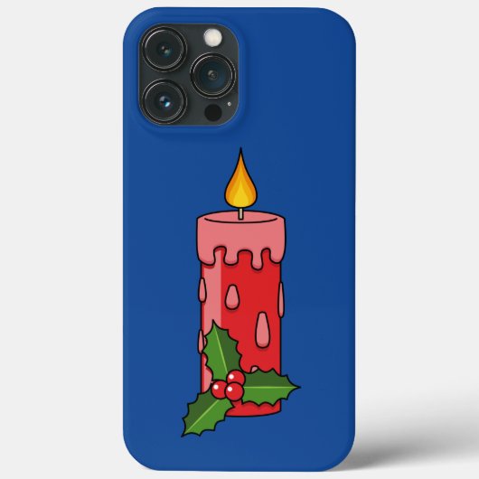 Weihnachts-Rote Pfeiler-Kerze mit Holly Case-Mate iPhone Hülle (Rückseite)