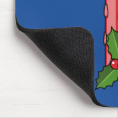 Weihnachts-Rote Pfeiler-Kerze mit Holly Mousepad (Ecke)