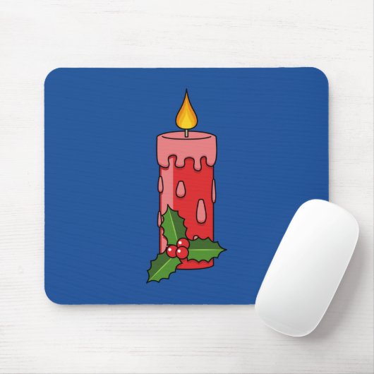 Weihnachts-Rote Pfeiler-Kerze mit Holly Mousepad (Mit Mouse)