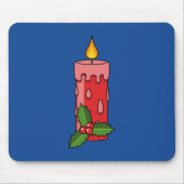 Weihnachts-Rote Pfeiler-Kerze mit Holly Mousepad (Vorne)