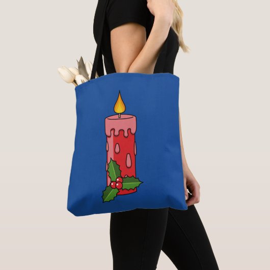 Weihnachts-Rote Pfeiler-Kerze mit Holly Tasche (Von Nahem)