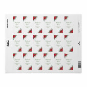 Weihnachts-Rote-Poinsettia-Blume Hochzeit Adressaufkleber (Vorne)