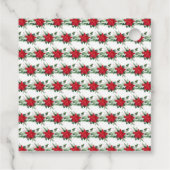 Weihnachts-Rote-Poinsettia-Blume Hochzeit Geschenkanhänger (Rückseite)