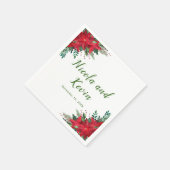 Weihnachts-Rote-Poinsettia-Blume Hochzeit Serviette (Ecke)