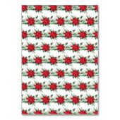 Weihnachts-Rote-Poinsettia-Blume Hochzeit Tischnummer (Rückseite)