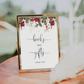 Weihnachts Rote Poinsettia Bücher und Geschenke Un Sockelschild