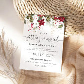 Weihnachts-Rote-Poinsettia-Hochzeitsfeier Einladung