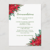 Weihnachts-Rote Poinsettia Hochzeitsunterkünfte Begleitkarte (Vorderseite)