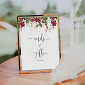 Weihnachts Rote Poinsettia Karten und Geschenke Un Sockelschild