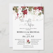 Weihnachts-Rote Poinsettia-Probe Abendessen Einladung (Vorderseite)